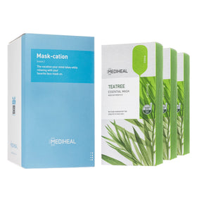 Mediheal Tea Tree Mask jumbo pack exterior showing eco-friendly packaging and product branding.