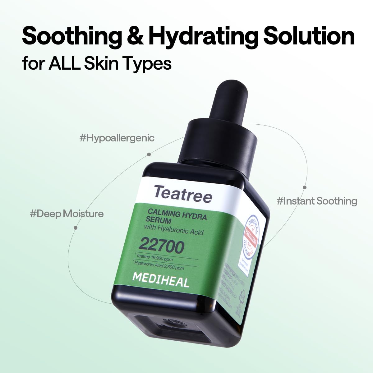 Mediheal Teatree Calming Serum with tea tree extract aiding balanced oil and calm skin