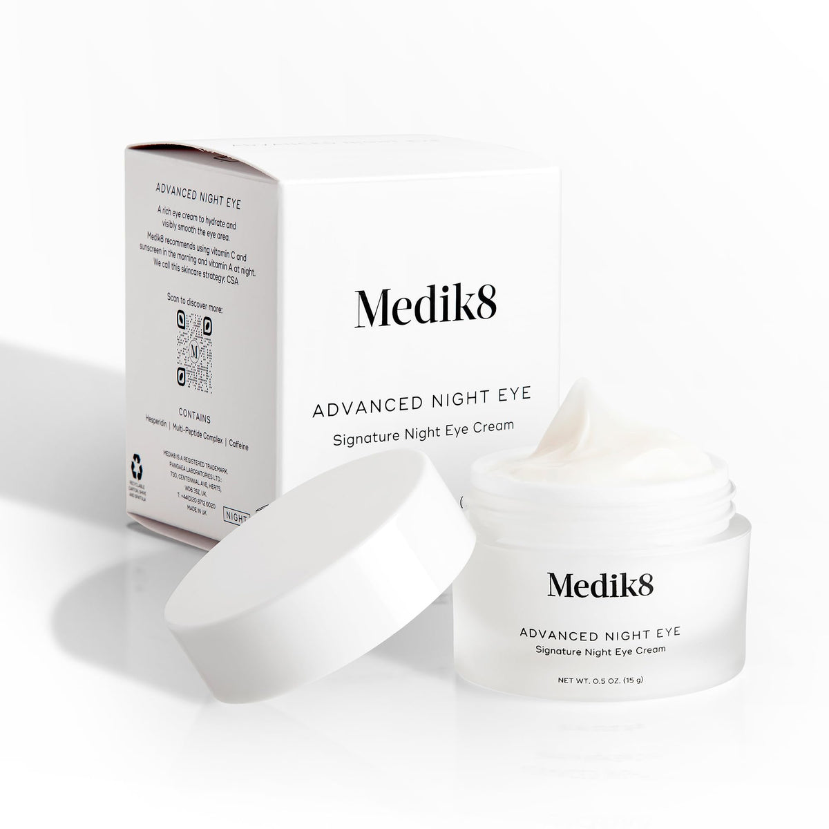 Medik8 Advanced Night Eye Cream silky finish complements night skincare routine.