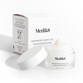 Medik8 Advanced Night Eye Cream silky finish complements night skincare routine.