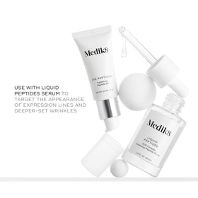 Medik8 Eye Peptides Gel texture swatch suggesting gentle smoothing of fine lines.