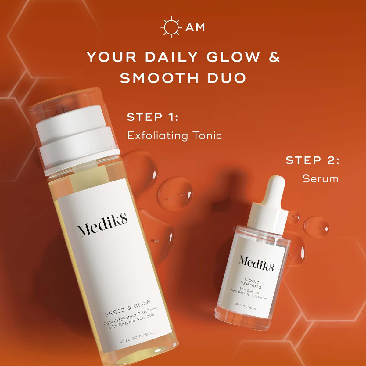 Medik8 Luminous Lift Serum bottle highlights peptide formula for smoothing