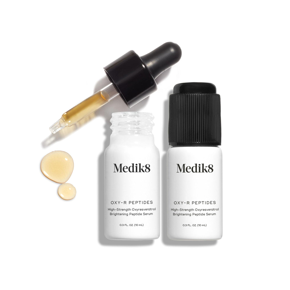 Morning light on Medik8 Oxy-R Peptides Serum suggesting brightening potential.