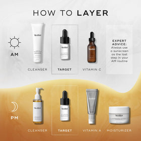 Medik8 Oxy-R Peptides Serum applied to skin during routine.