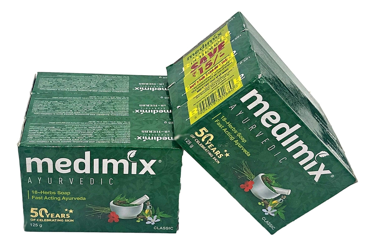 Medimix Real Ayurvedic Soap bar, 125g pack-6, for daily cleansing and balanced skin