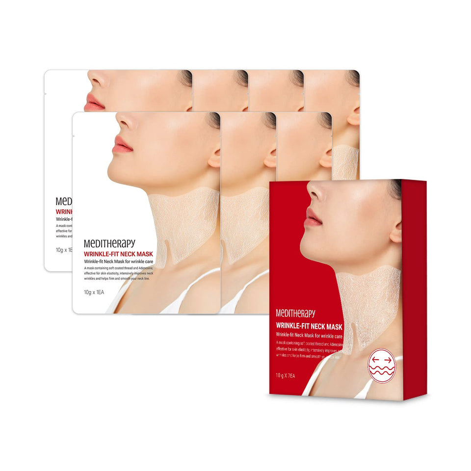 Meditherapy Wrinkle-fit Neck Mask packaging signals at-home neck care
