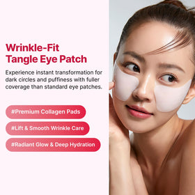 MEDITHERAPY Wrinkle-fit Tangle Eye Patch opened view shows gel texture for soothing under-eye refreshment