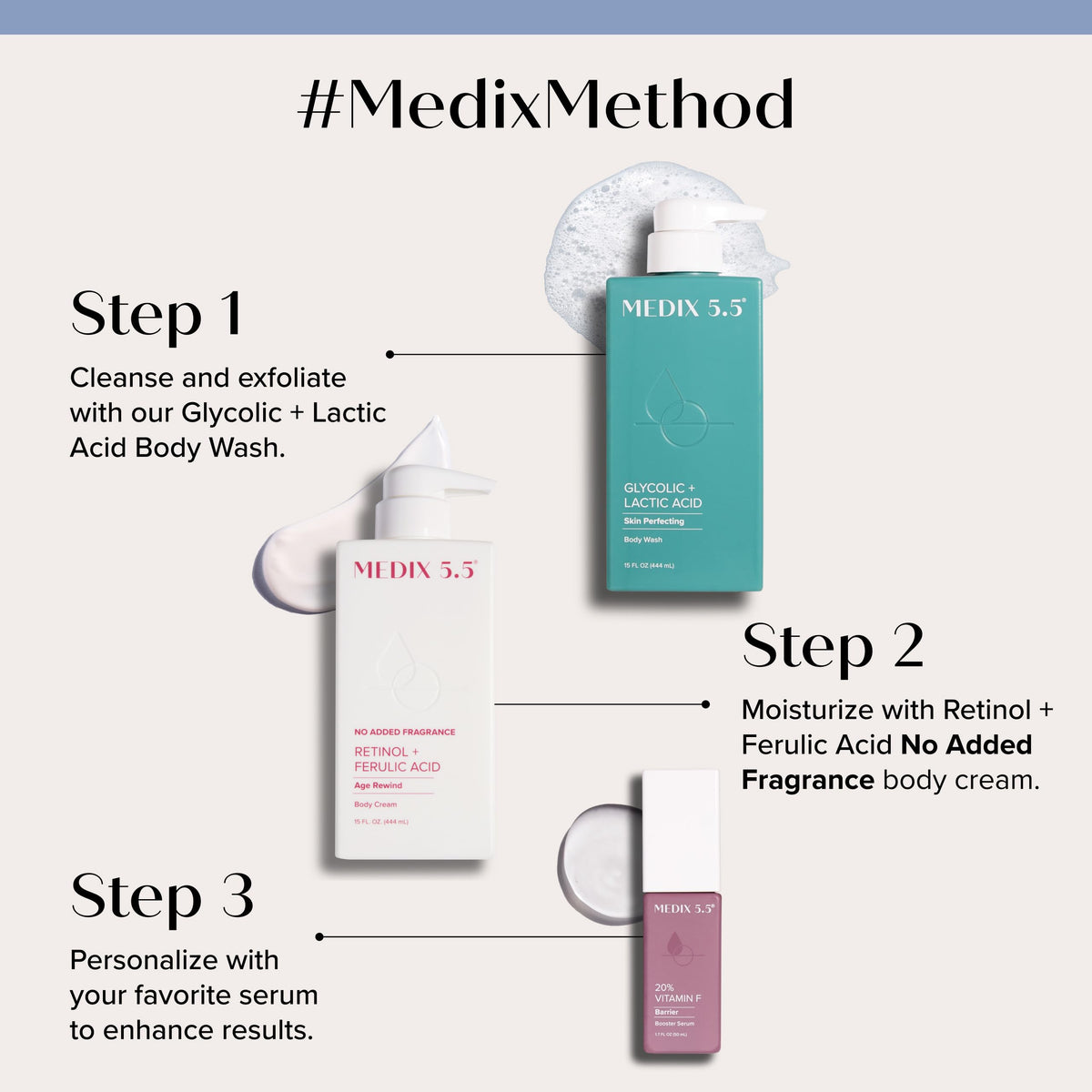MEDIX 5.5 exfoliating glycolic acid face wash tube for brighter, clearer skin.