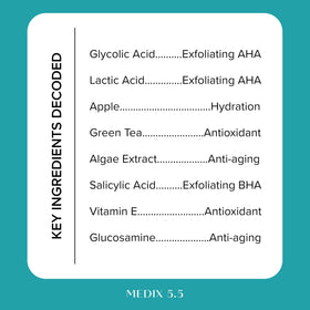 Medix 5.5 fragrance-free exfoliant bottle on vanity for gentle daily care