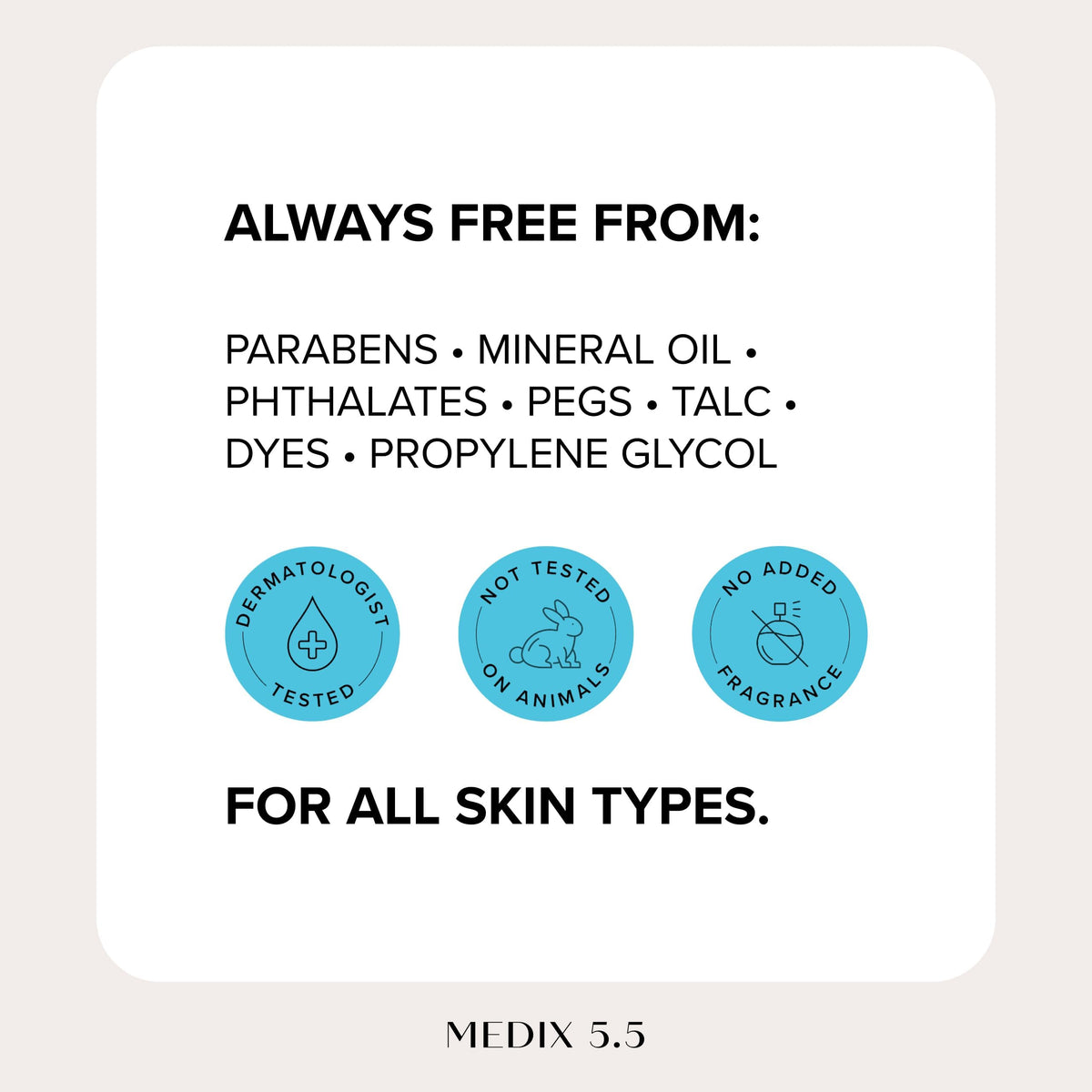 Medix 5.5 cream absorbing quickly into skin, leaving a soft finish