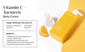 Applying Medix 5.5 Vitamin C body lotion on hands for smooth skin.