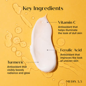 Closeup of Medix 5.5 Vitamin C Cream texture on skin