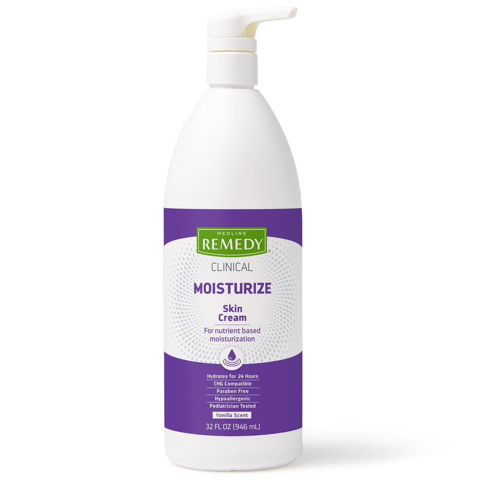 Medline Remedy Clinical Skin Cream bottle with large 32 oz packaging for home or clinical use.
