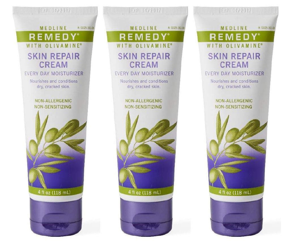 Medline Remedy Skin Repair Cream tube front with logo; nourishing hand care.