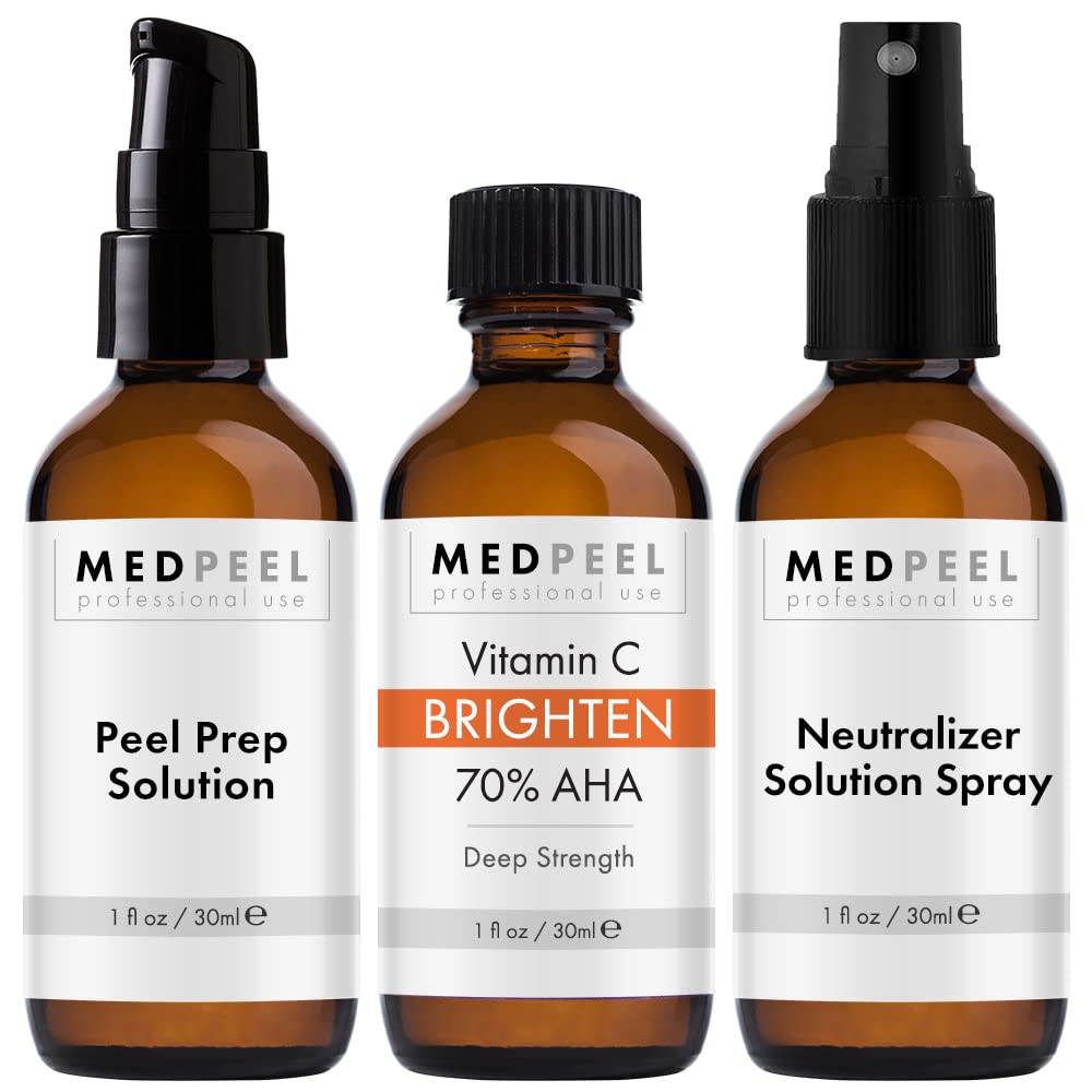 Medpeel 70% peel bottle for at-home brightening routine.