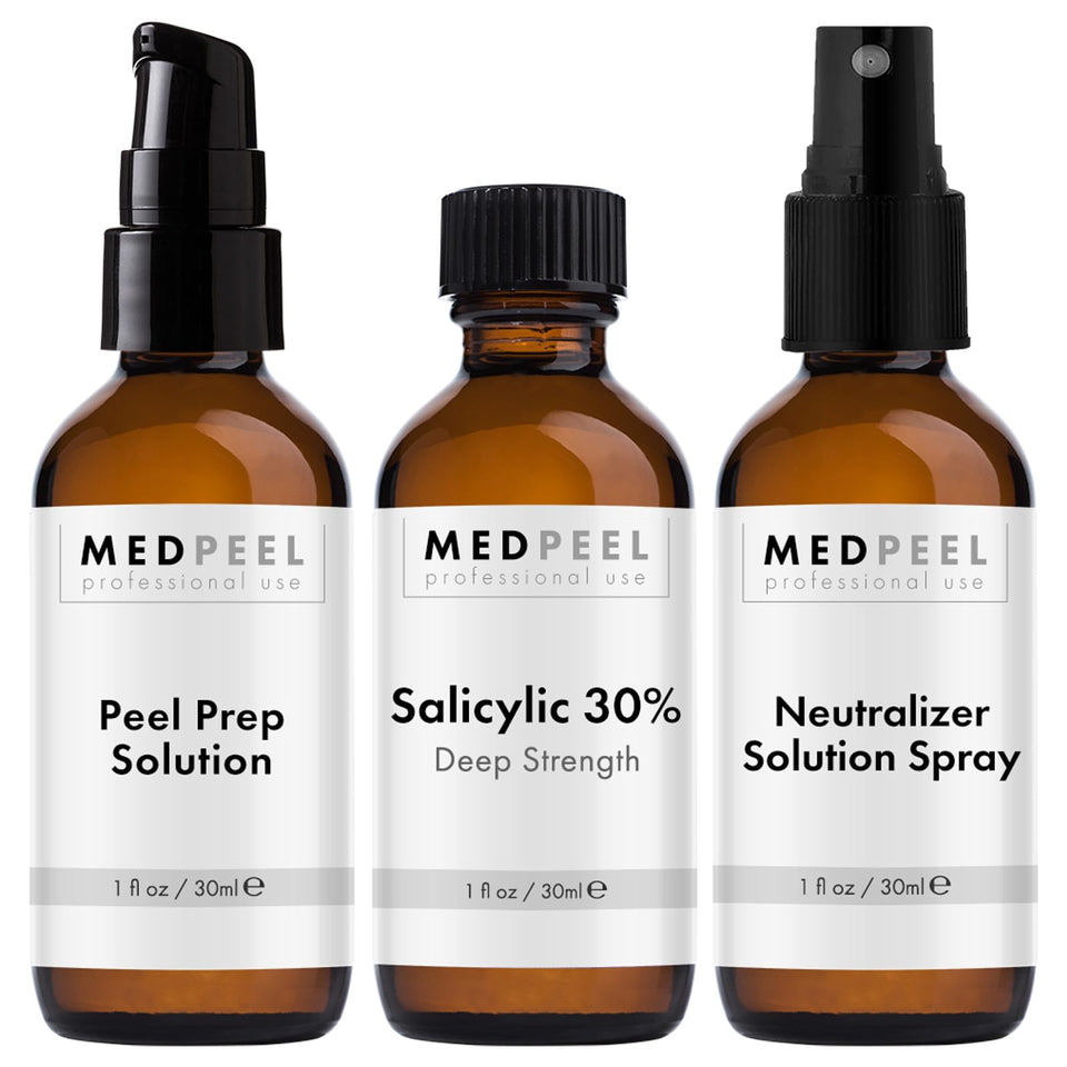 MedPeel 30% peel bottle showing professional strength for at-home use.