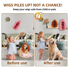 MEEMENG wig holder six-wig capacity keeps collection compact