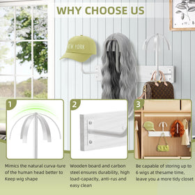 MEEMENG multi-use display rack for wigs, masks, scarves, and hats.