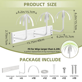 MEEMENG wig storage six wigs display provides secure drying and quick access.