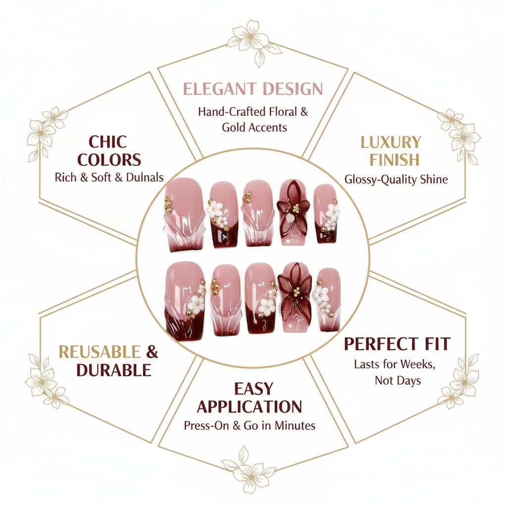 Meemooron glossy finish nails with durable color