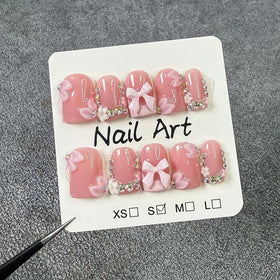 Meemooron press-on nails kit contents for quick at-home manicure.