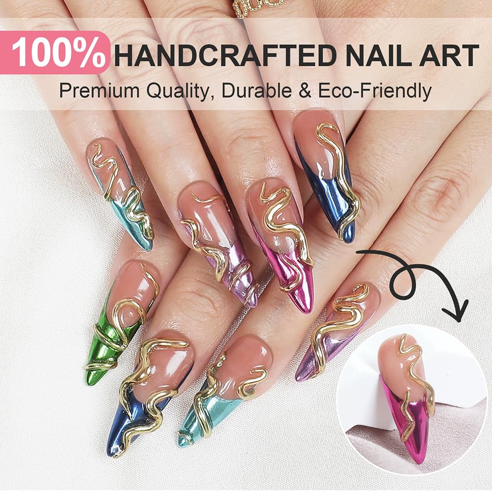 Meemooron green tip nails with 3D flowers for date nights.