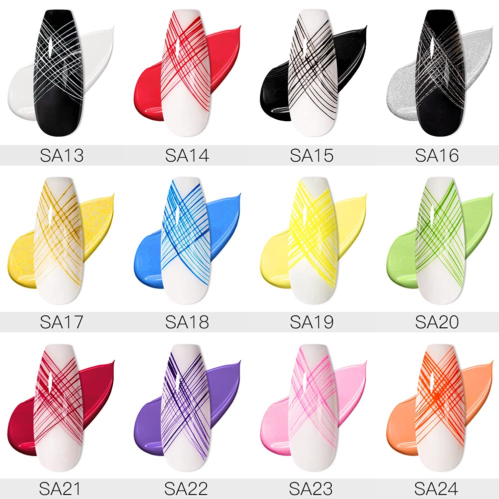 MEET ACROSS spider gel palette showcasing colors for precise line work