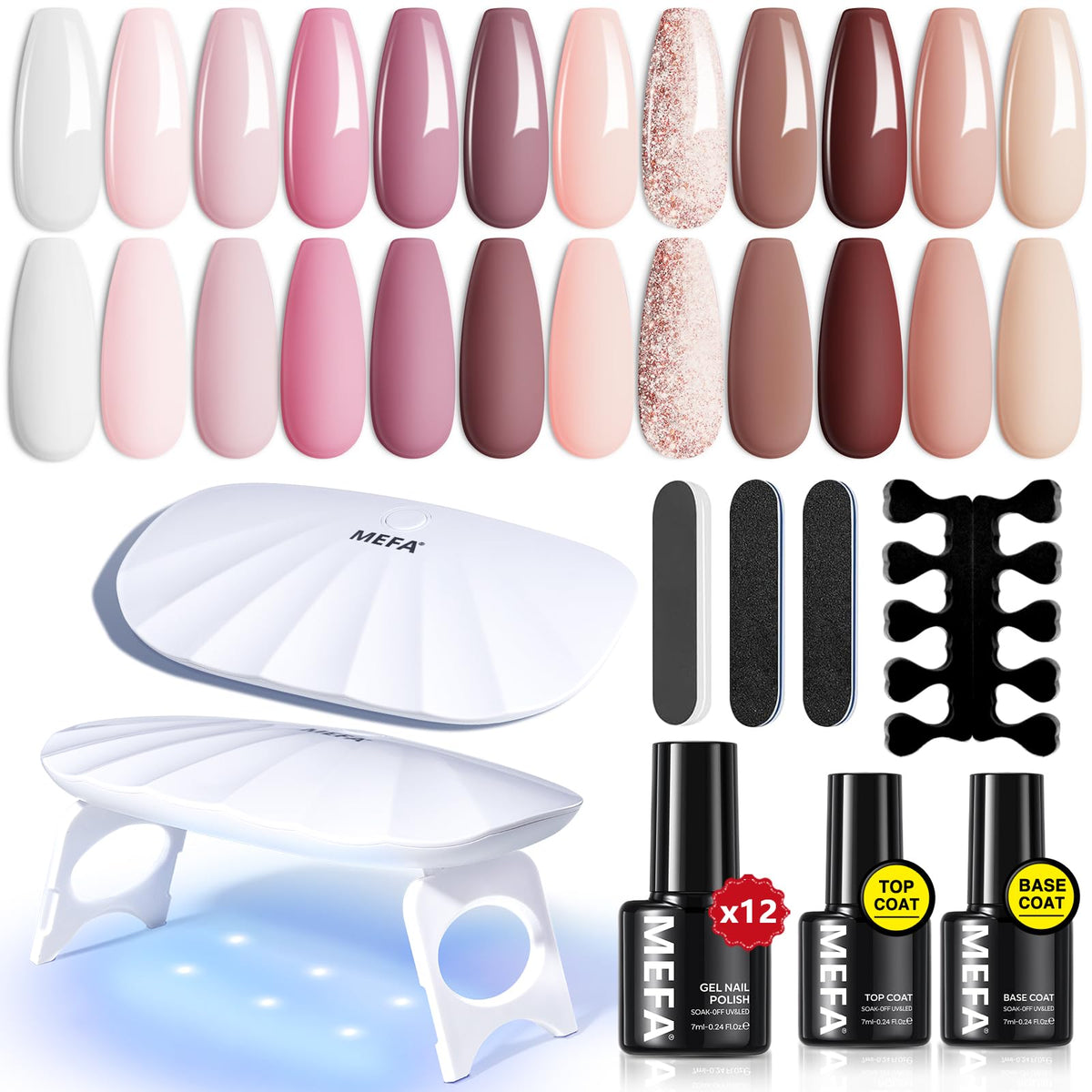 MEFA gel nail kit with UV light for at-home salon-quality manicures