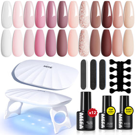 MEFA gel nail kit with UV light for at-home salon-quality manicures