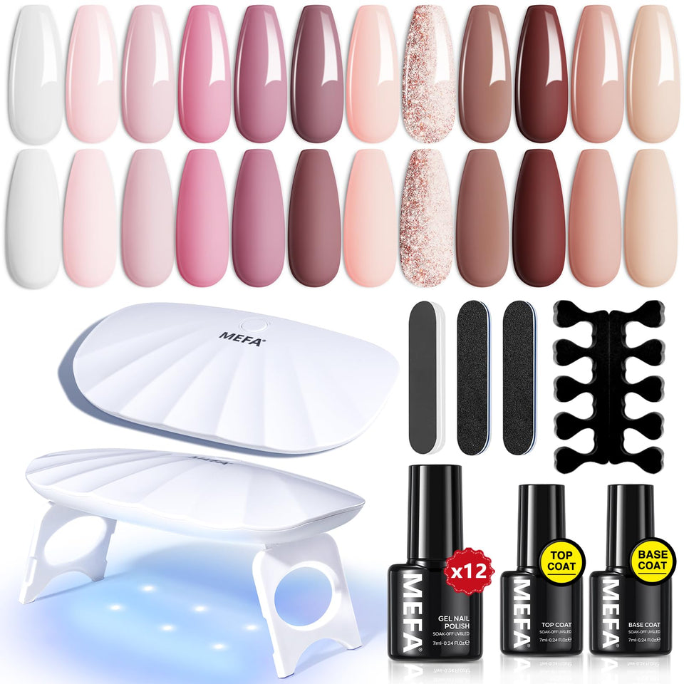 MEFA gel nail kit with UV light for at-home salon-quality manicures