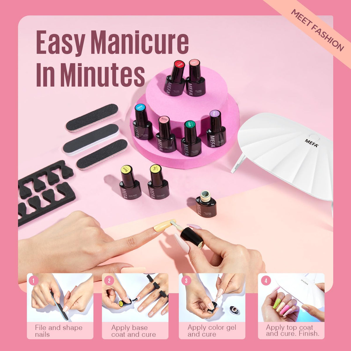 MEFA 2-piece nail files for shaping and prep before gel application