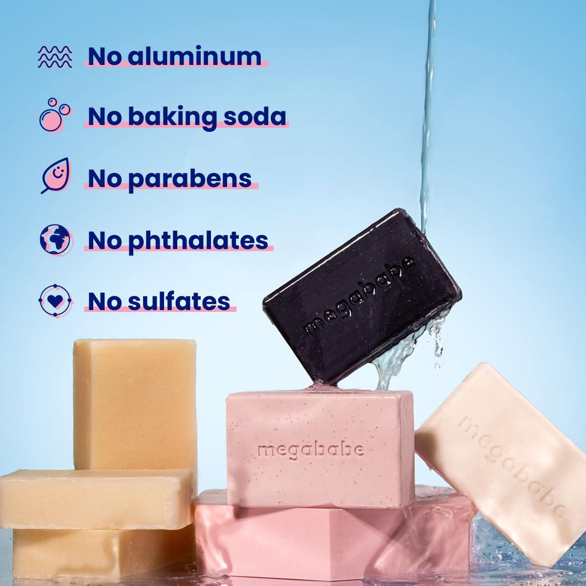 Megababe Raising the Bar Eco Packaging displaying plastic-free bars for sustainability