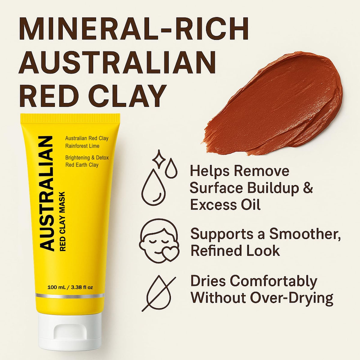 Megacephalus Mineral-Rich Detox Mud Mask with kaolin for smooth, refined skin.