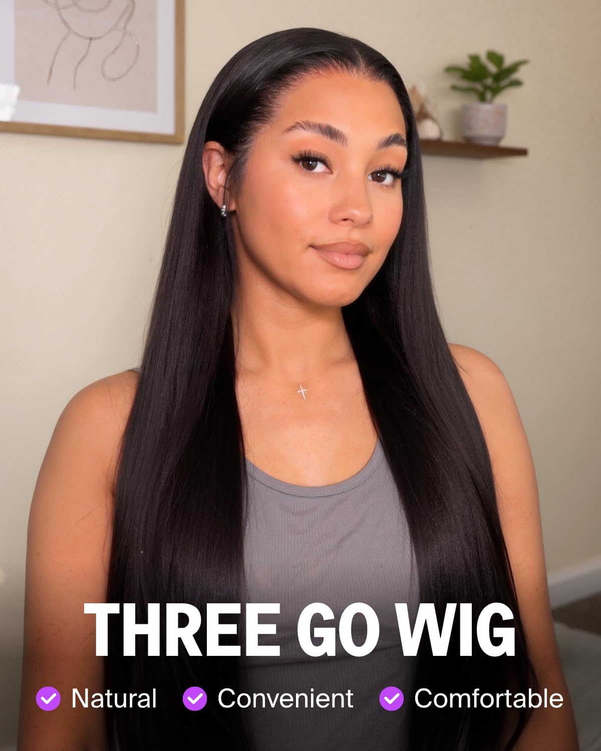 Megalook Hair lace front wig ear-to-ear cap detail for comfortable wear