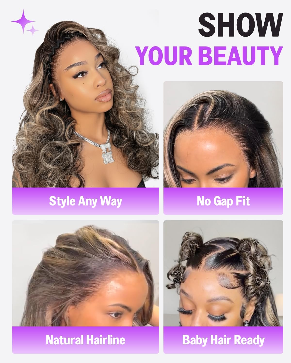 Megalook Hair ear tapes glueless installation for quick styling