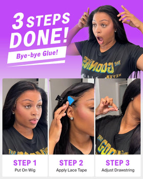 Megalook hair glueless design avoids glue irritation and heat rash