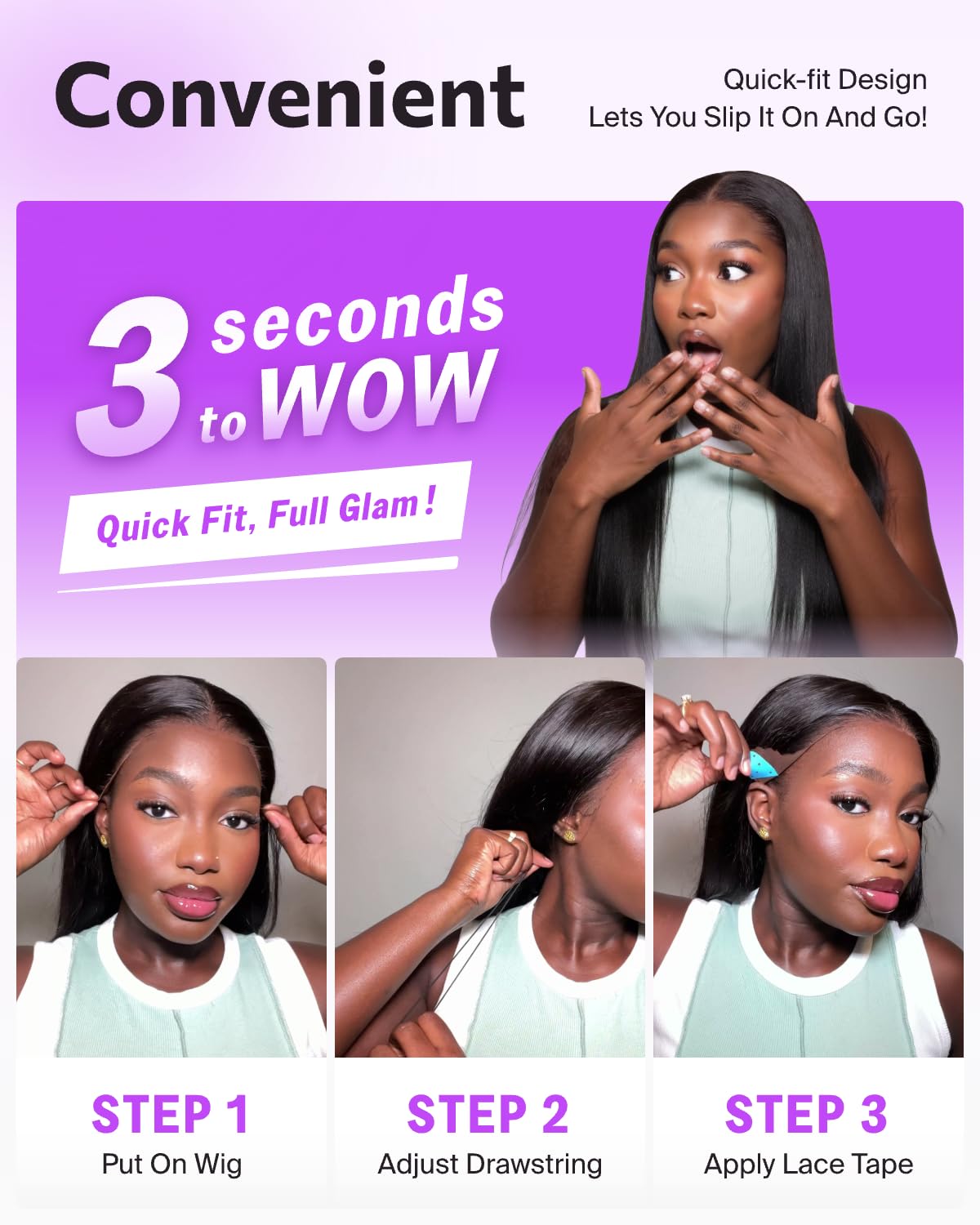 Megalook Hair HD lace close-up highlighting invisible knots and natural scalp illusion.