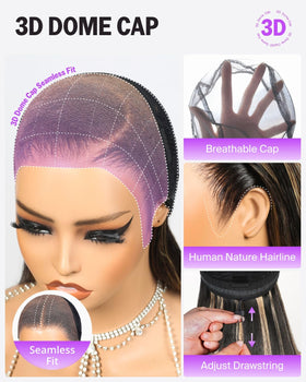 Megalook Hair 13x6 wig on model showcasing vibrant color and volume