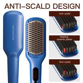 MEGAWISE ceramic ionic teeth reduce frizz and boost shine for smoother results.