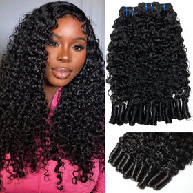 Megeen Burmese curly bundles 18-inch water wave for smooth, natural-looking volume.