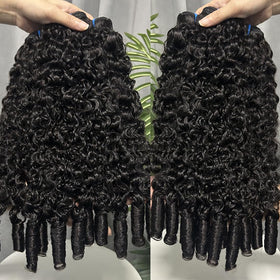 Megeen Burmese curly bundles 20-inch water wave for long-lasting soft curls.