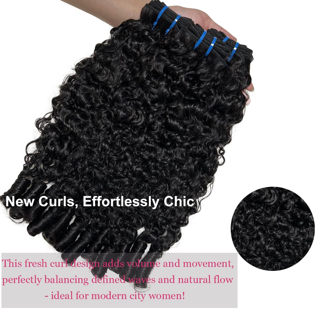 Megeen Burmese curly bundles double machine weft for durable, tangle-free wear.
