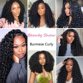 Megeen Burmese curly bundles virgin hair weft for minimal shedding and natural movement.