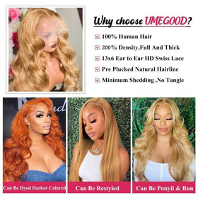 MEGOOD honey blonde wig 13x6 glueless cap for easy wear and secure fit