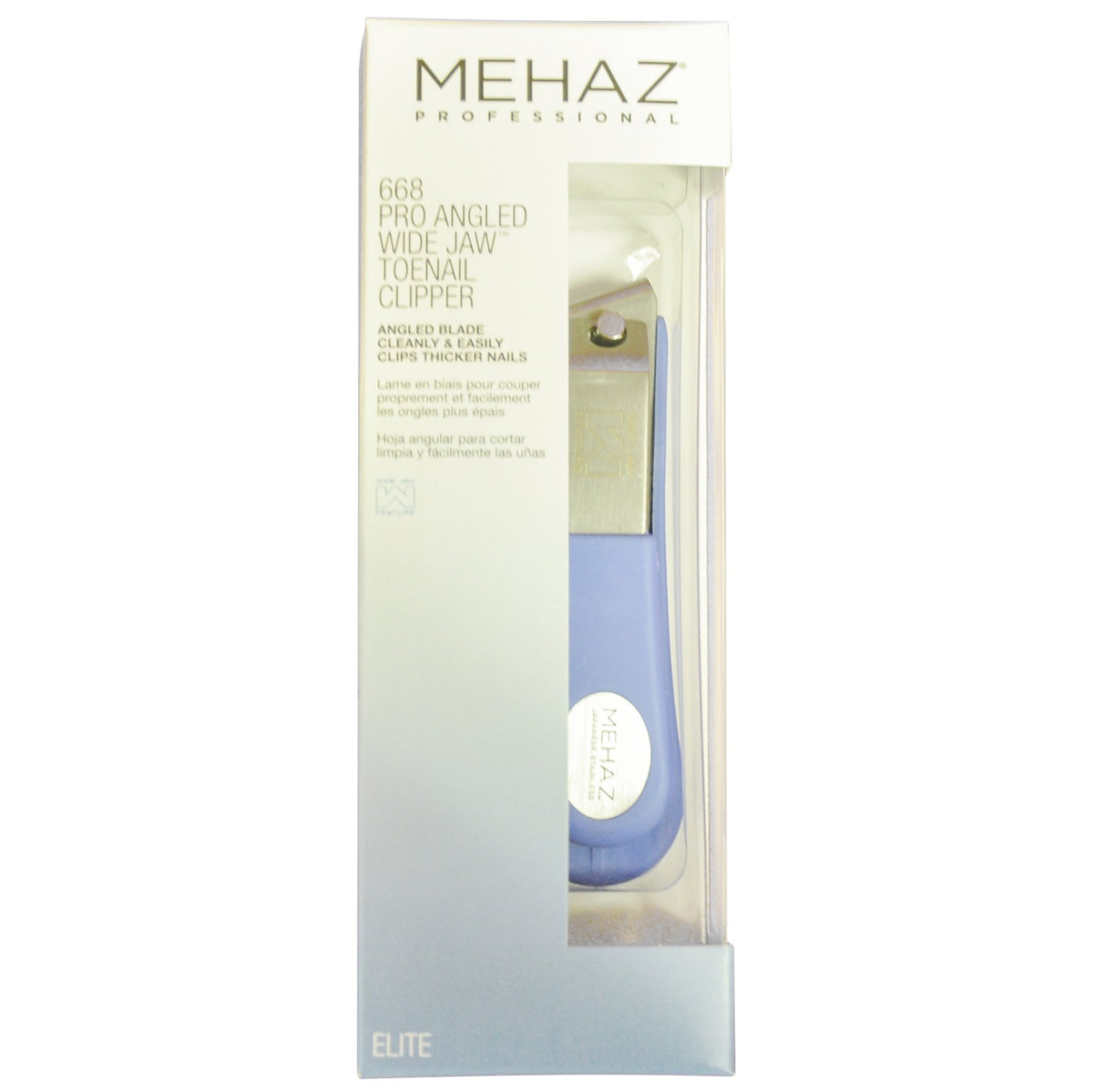 Mehaz 668 Pro Angled Wide Jaw Toenail Clipper in use shows ergonomic grip for comfort