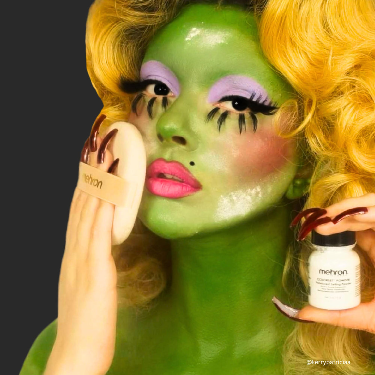 Mehron Colorset Powder packaging highlights professional USA-made quality.