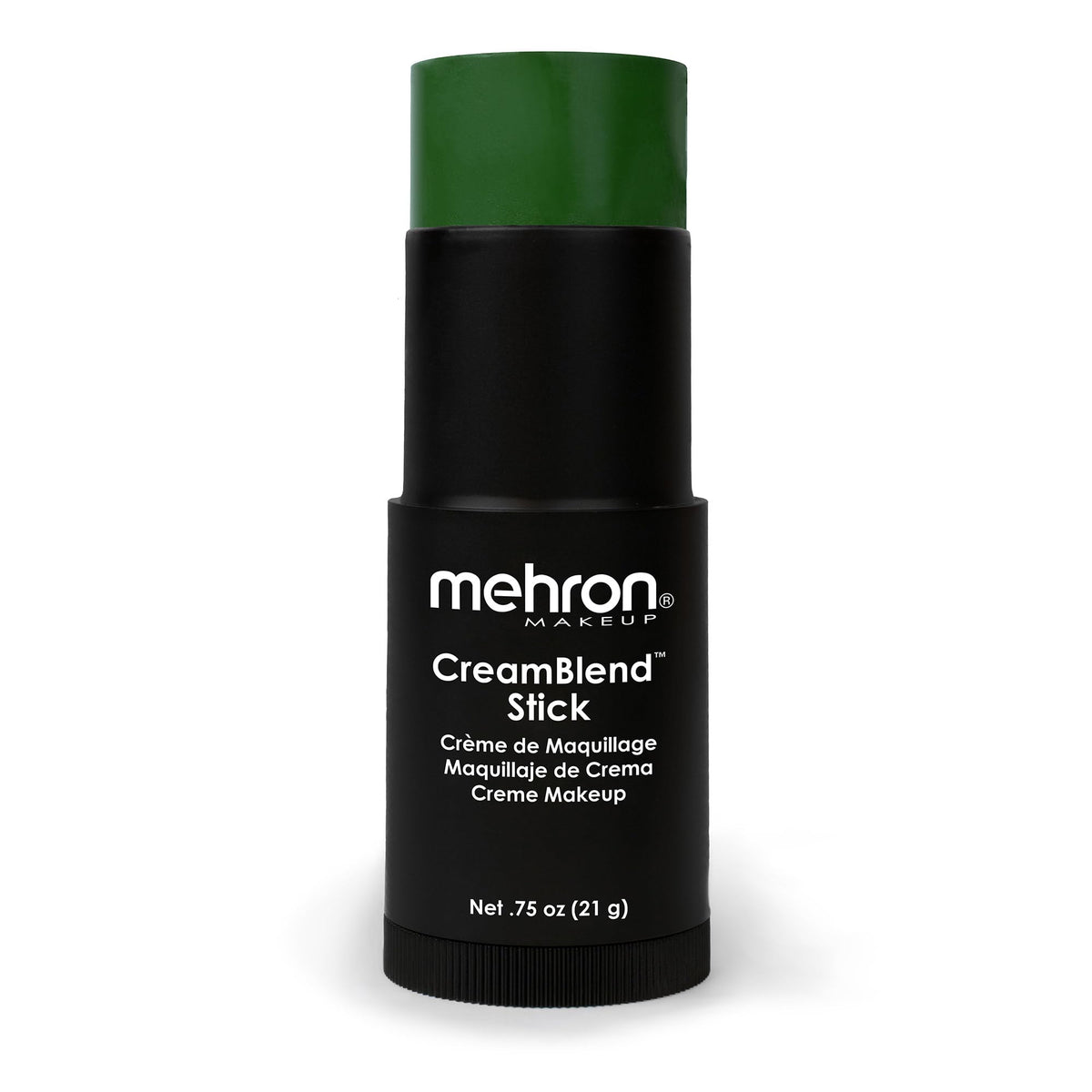 Mehron CreamBlend Green close-up showing vivid pigment for bold looks.