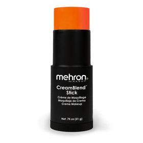 Mehron CreamBlend Orange Stick close-up showing vivid pigment for bold color