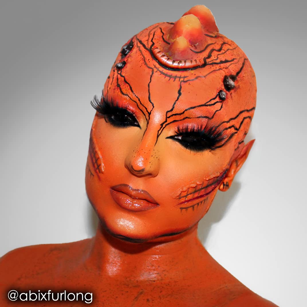 Mehron CreamBlend Orange on skin demonstrates smooth, blendable coverage