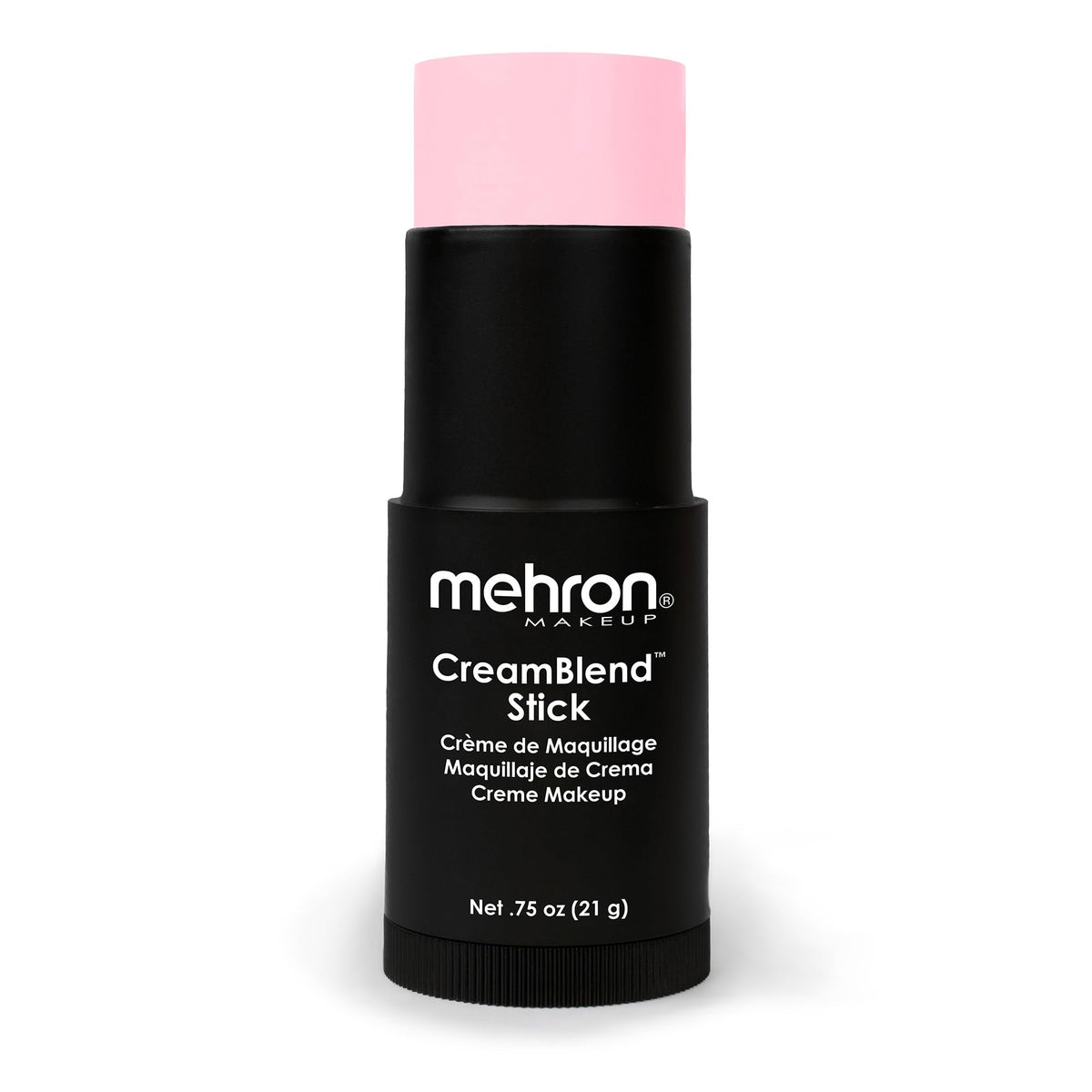 Mehron CreamBlend Stick pastel pink for precise facial and body color application.